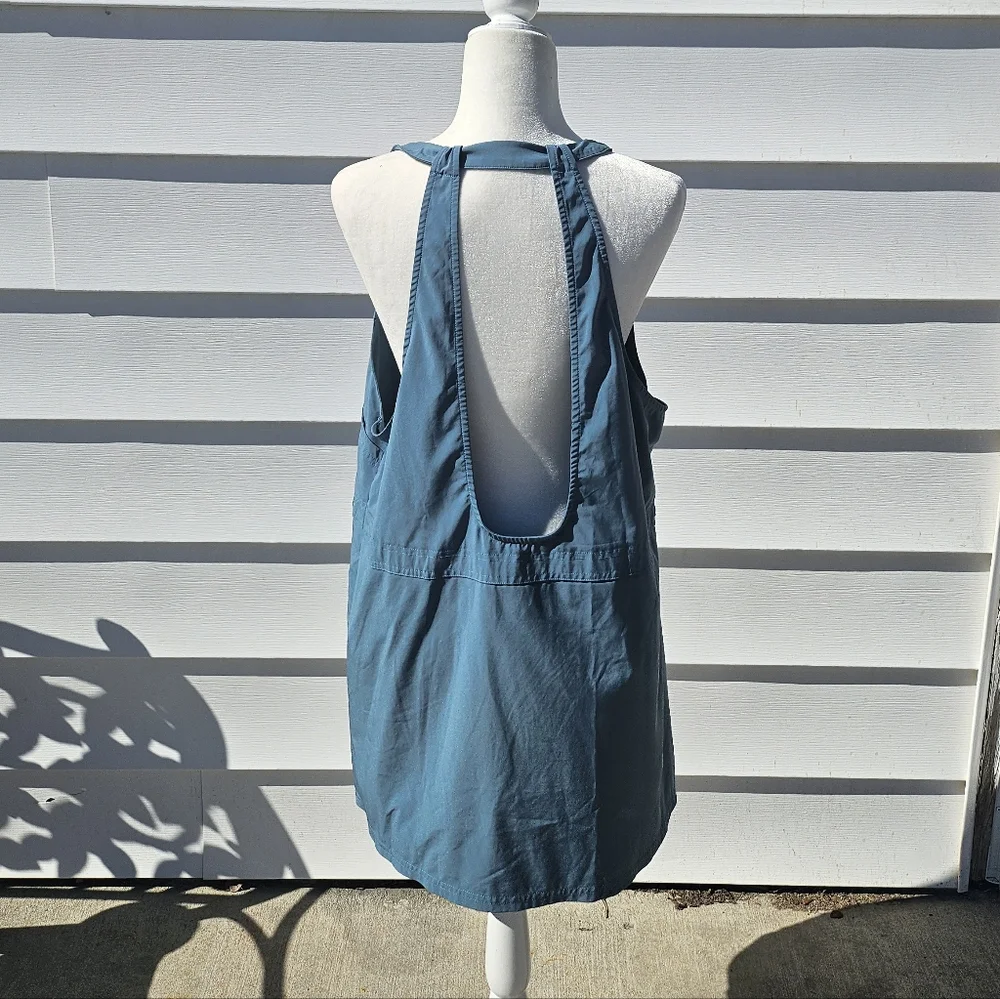 Teal Utility Pocket Apron Dress - Picture 2 of 6